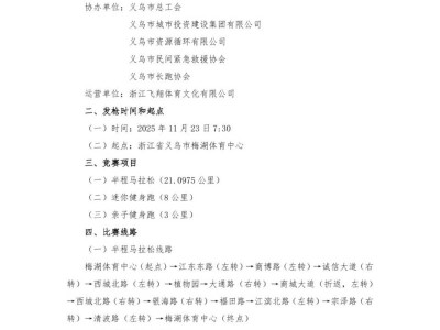 2025義烏半程馬拉松競(jìng)賽規(guī)程