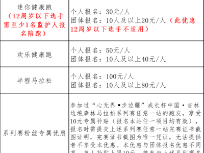“心無界 步邊疆” 成長杯  中國·吉林邊境森林馬拉松系列賽-長白縣站(賽事規(guī)程)