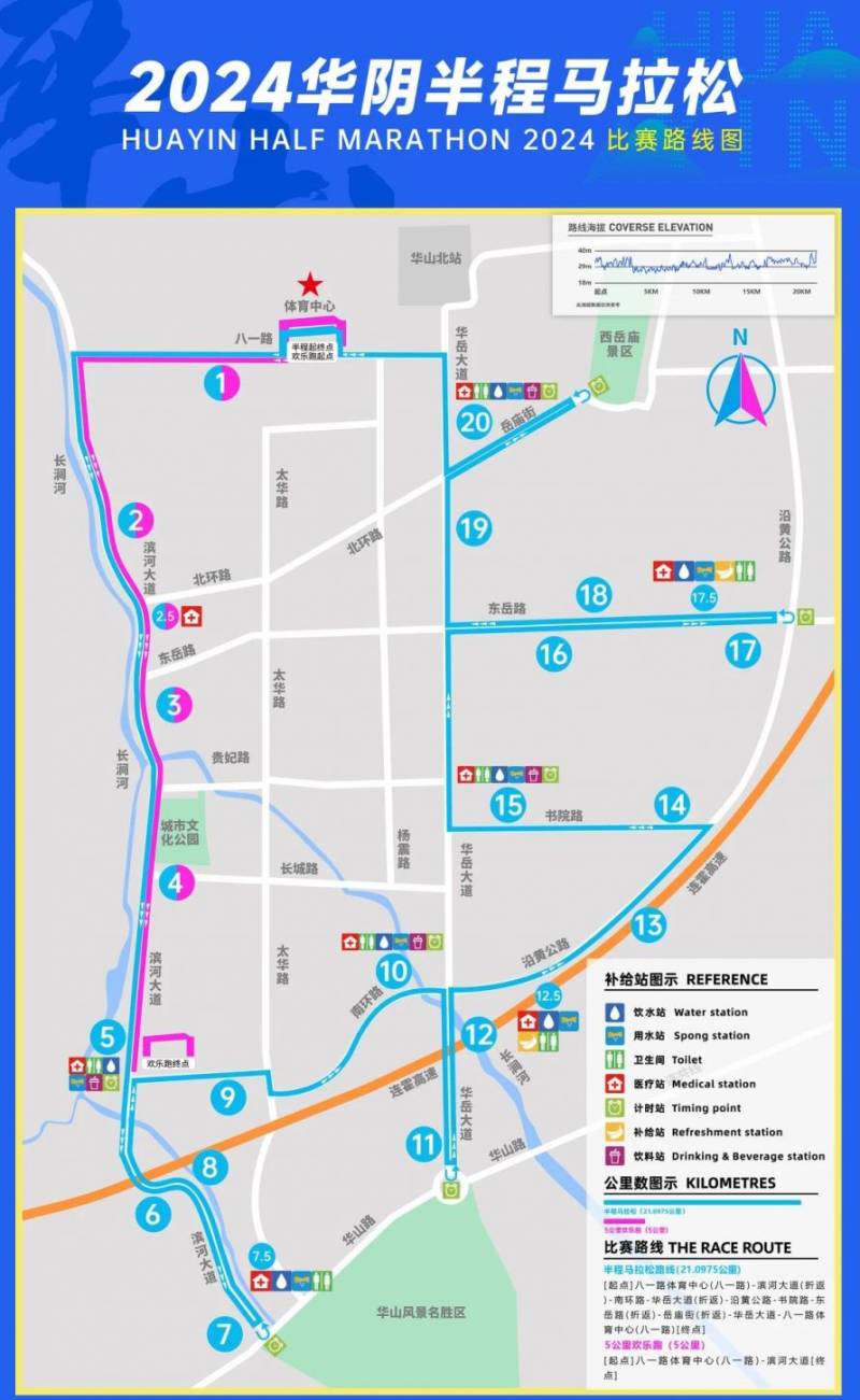 2024華陰半程馬拉松比賽路線圖（半馬+歡樂跑）