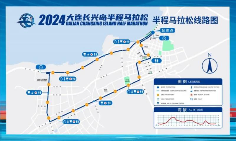 大連長(zhǎng)興島半程馬拉松路線+路線圖