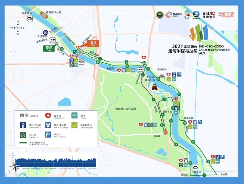 2024北京通州運(yùn)河半程馬拉松比賽路線
