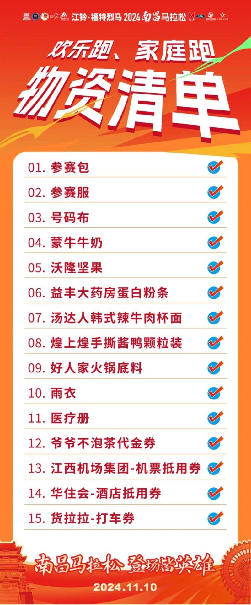 2024南昌馬拉松參賽物品有哪些(2) 2024南昌馬拉松參賽物品有哪些(2)