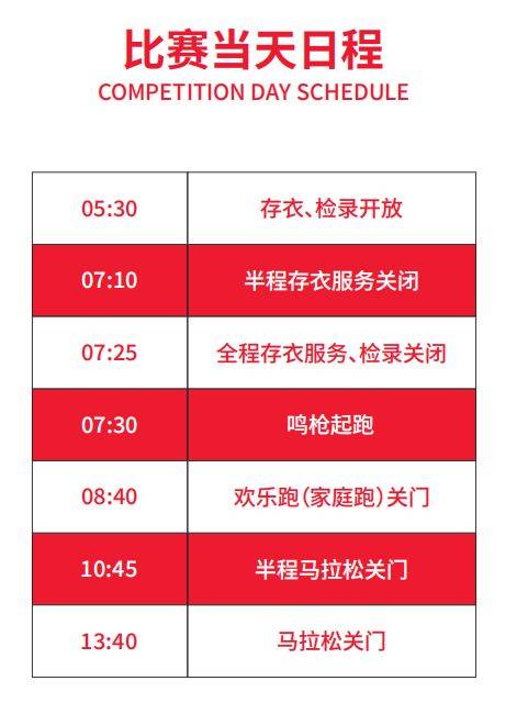 2024南昌馬拉松比賽當天日程表 2024南昌馬拉松比賽當天日程表