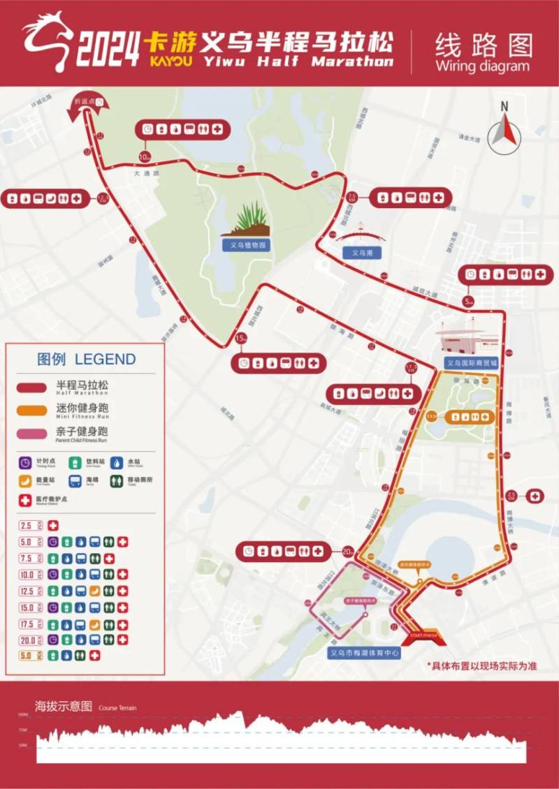 2024義烏半程馬拉松比賽線路圖+比賽線路