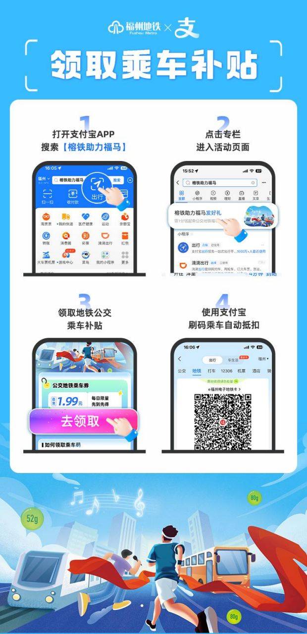 2024福州馬拉松地鐵公交乘車補(bǔ)貼領(lǐng)取攻略（時(shí)間+入口+流程）