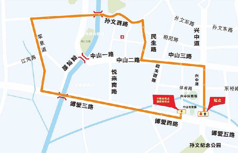 2017中山馬拉松12公里跑路線 2017中山馬拉松12公里跑路線