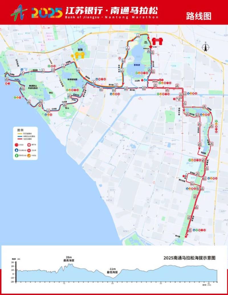 2025南通馬拉松路線圖一覽