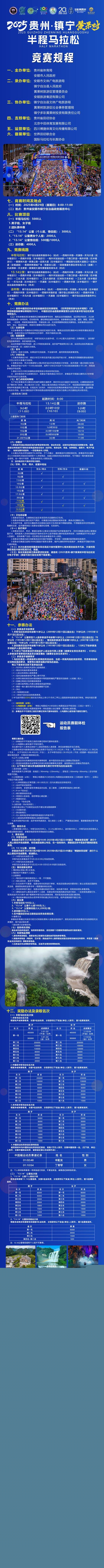 2025貴州·鎮(zhèn)寧黃果樹半程馬拉松(賽事規(guī)程)