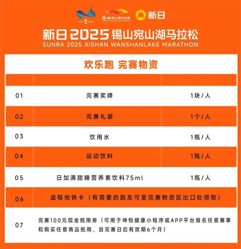 2025無(wú)錫宛山湖馬拉松參賽物資有哪些（4）
