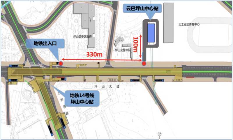 深圳坪山云巴1號線接駁換乘地鐵指引(2) 深圳坪山云巴1號線接駁換乘地鐵指引(2)
