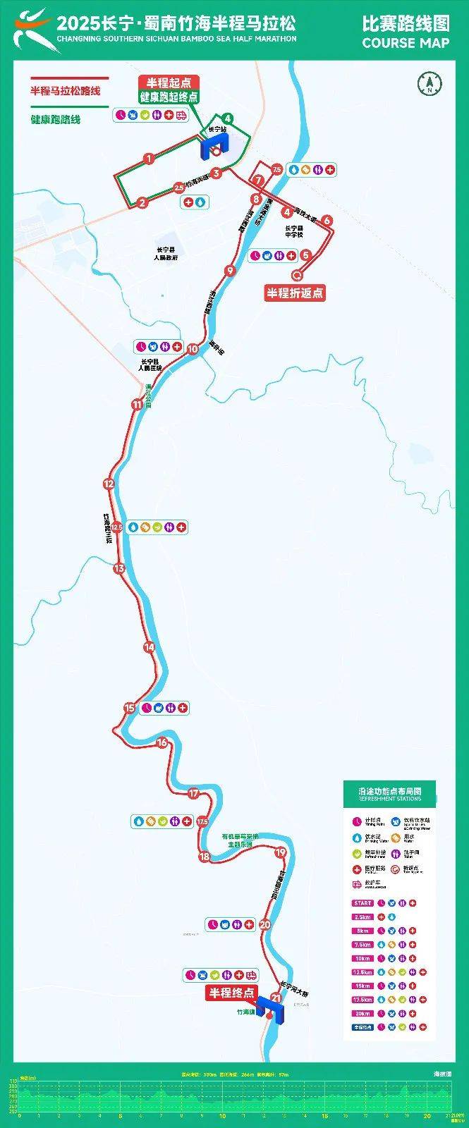2025宜賓長寧蜀南竹海半程馬拉松路線圖一覽