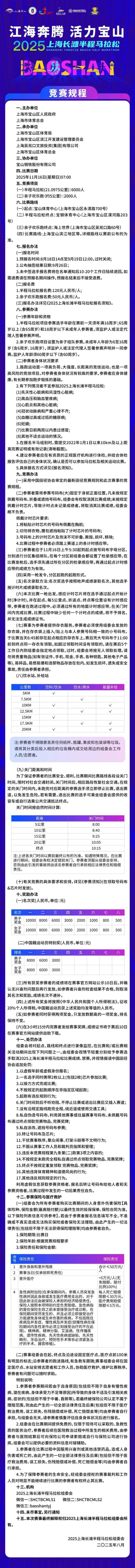 2025上海長灘半程馬拉松競賽規(guī)程