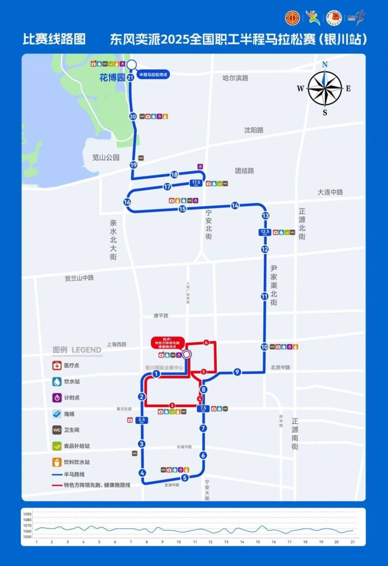 2025全國職工半程馬拉松賽(銀川站)比賽路線