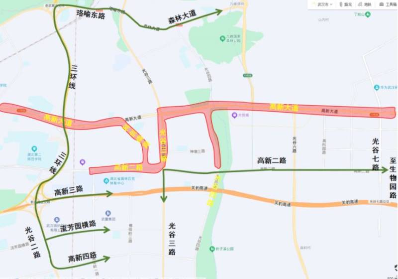 2025光谷馬拉松交通管制措施(管制路段+繞行措施)(4) 2025光谷馬拉松交通管制措施(管制路段+繞行措施)(4)