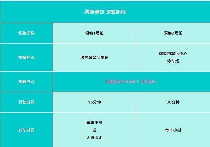 2025年紹興諸暨西施半程馬拉松選手免費(fèi)接駁車線路匯總